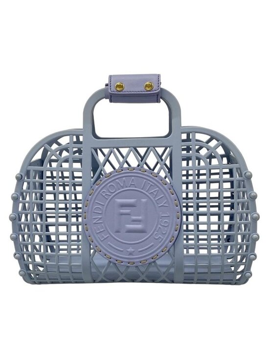 Fendi Handbags - Fendi Tote Basket Small Light Blue Leather